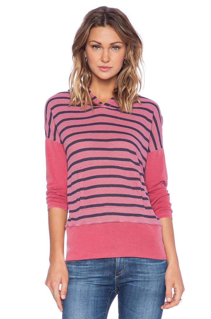 Stripe Thermal Hoodie Tee