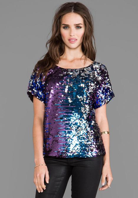 Blaque Label Sequins Party Top In Purple