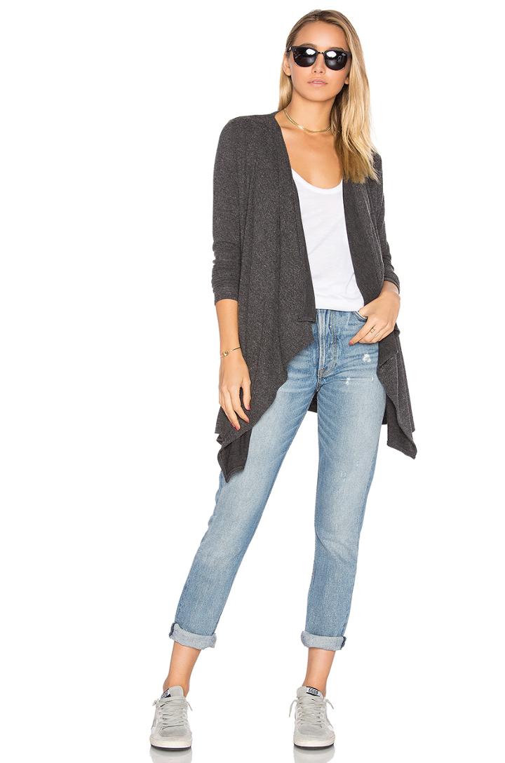 Drape Front Open Cardigan