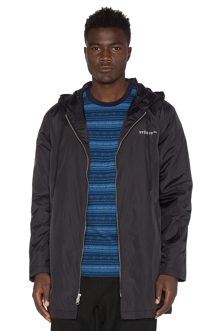 Insulated Long Hooded Coach Jacket