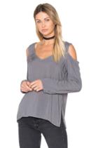 Cold Shoulder V Neck Blouse