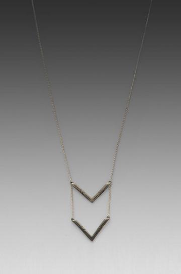 2 Bandits Two Step Pendant Necklace In Metallic Silver