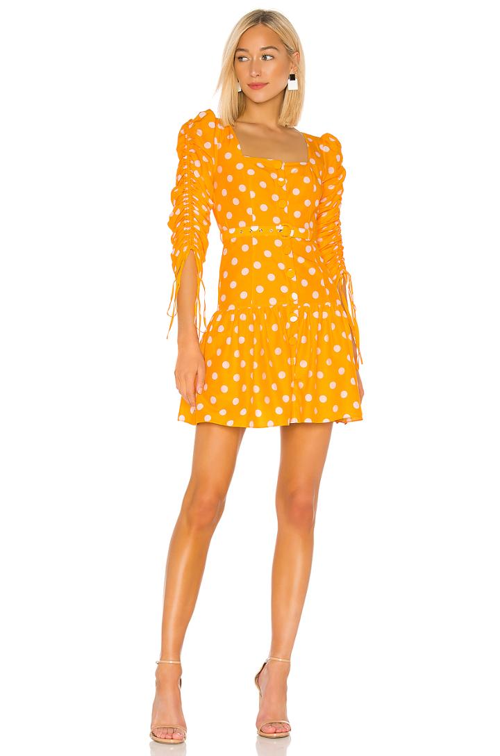 Ruched Sleeve Button Front Dress