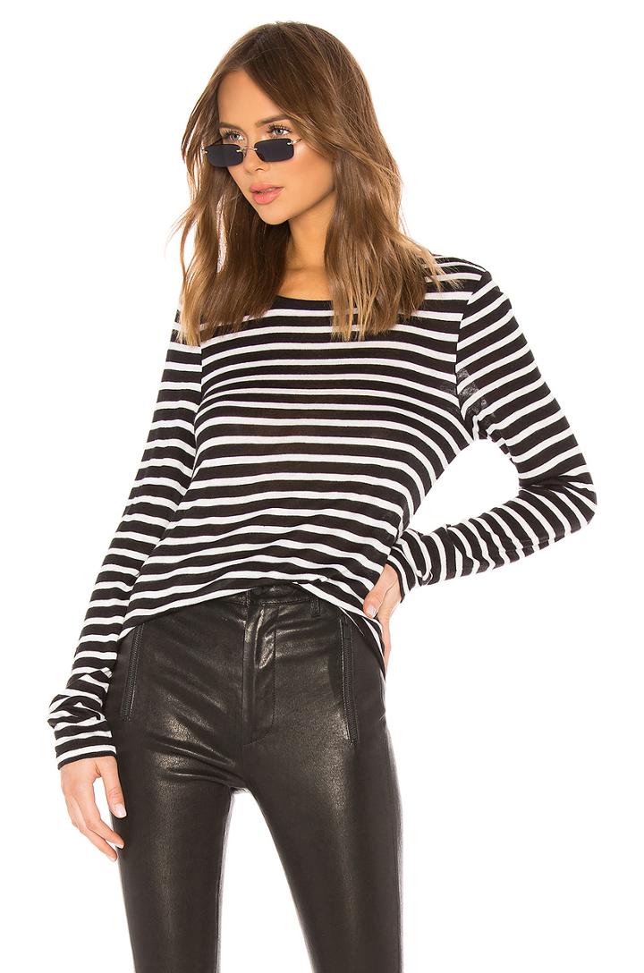 Wide Striped Long Sleeve Tee