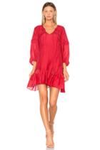 Bell Sleeve Ruffle Solid Dress