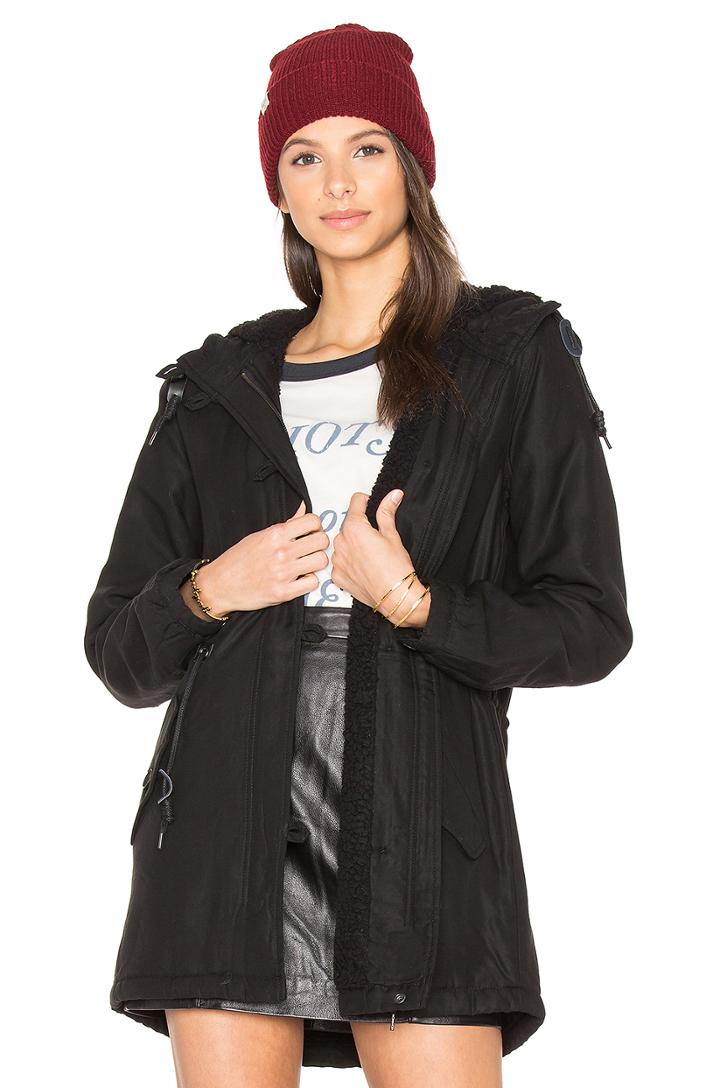 Beringbridge Faux Sherpa Parka Black