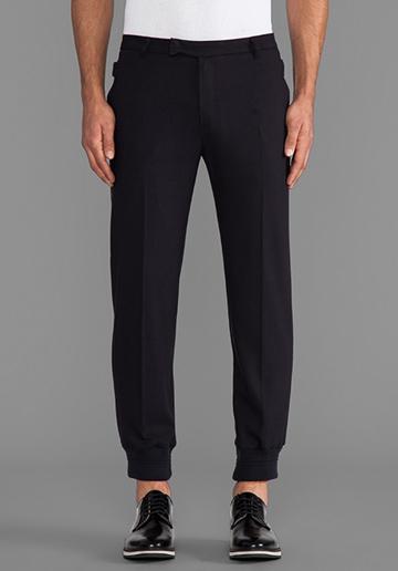  Kai-aakmann Trouser W/ Elastic Cuffs In Navy