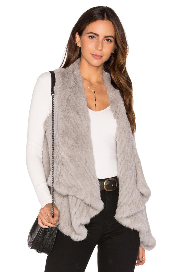 Draped Rabbit Fur Vest
