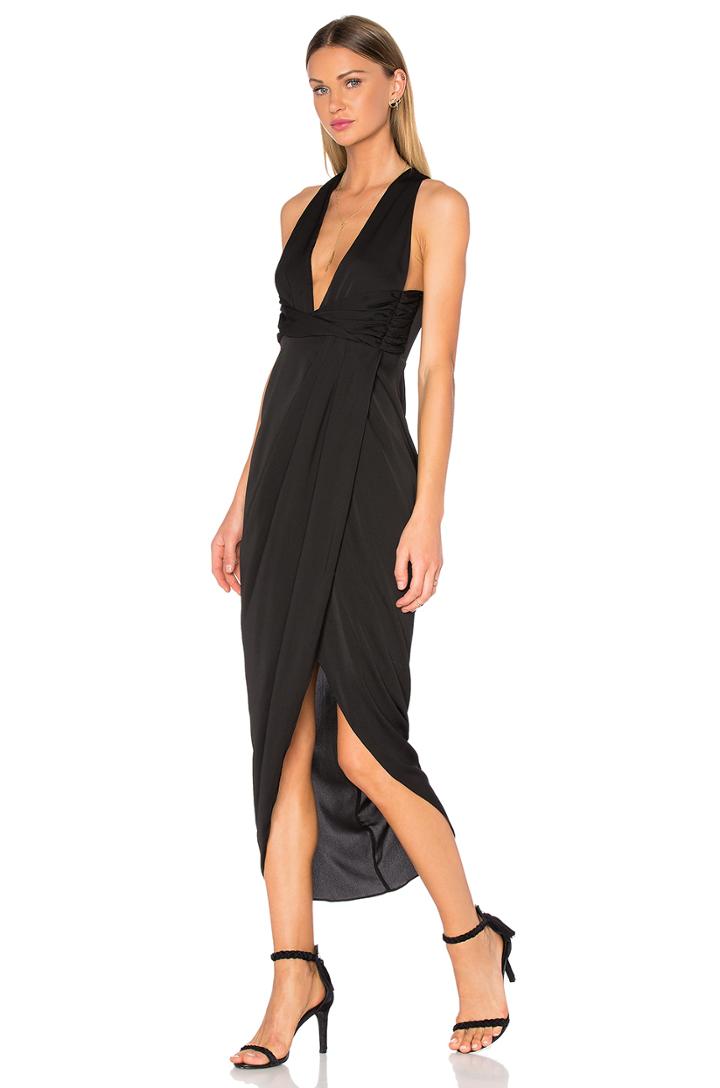 Monique Plunged Twist Maxi Dress
