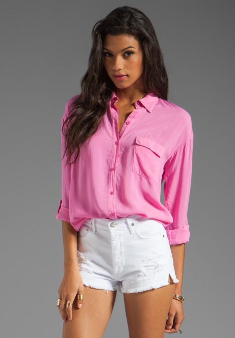 Splendid Shirting Button Up In Pink