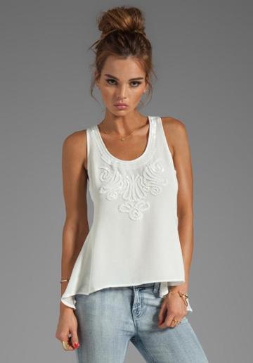 Greylin Lucy Beaded Tank In White