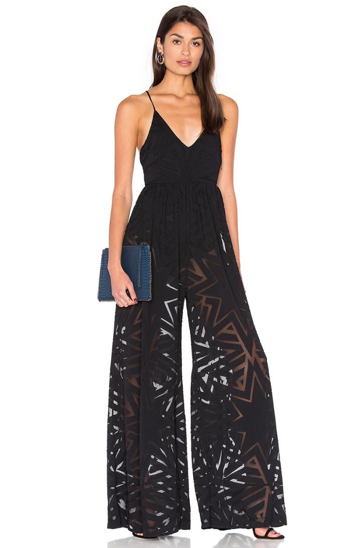 Compass Burn Out Wide Leg Jumpsuit
