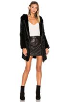 Knit Rabbit Fur Long Hoodie