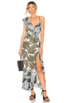 Ruffled Shoulder High Low Dress