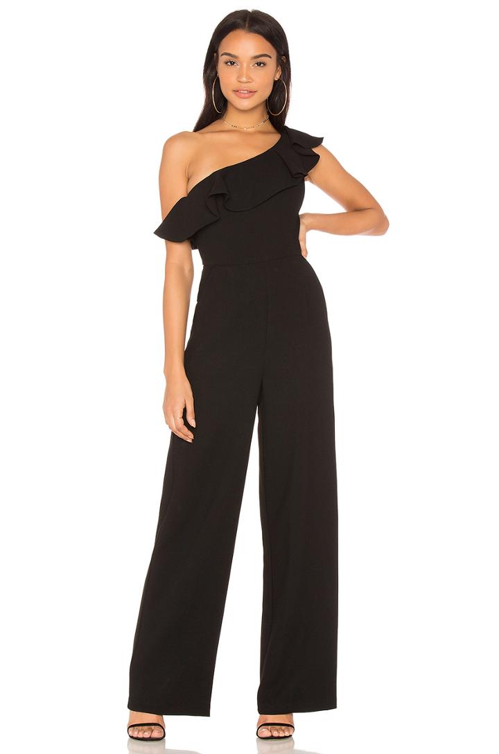 One Shoulder Ruffle Jumpsuit