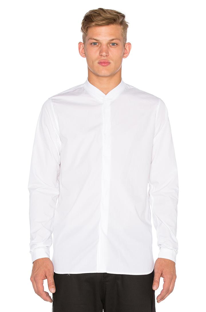 Rib Collar Dress Shirt
