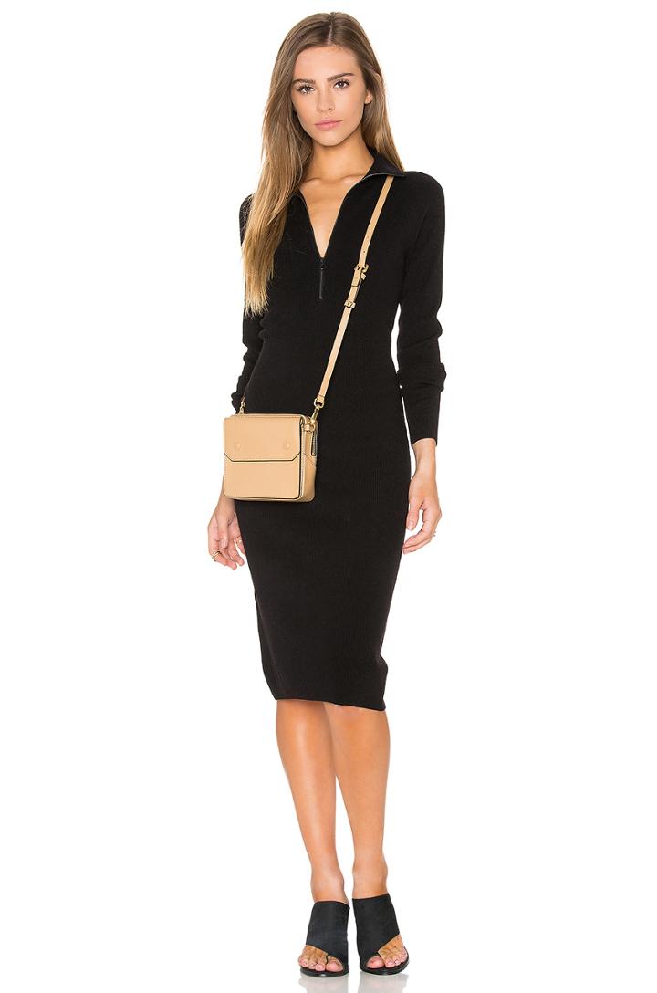 Zip Mock Neck Sweater Dress