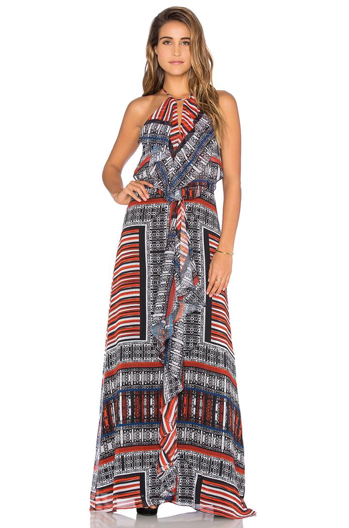 Front Ruffle Maxi Dress