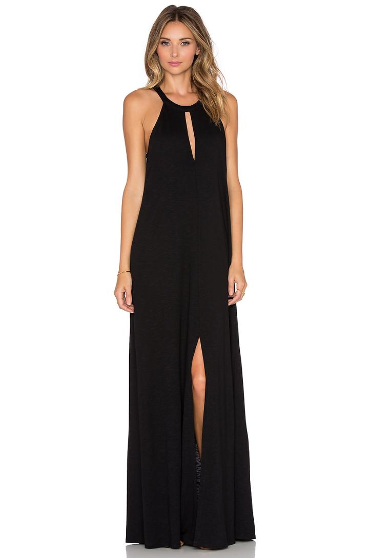 Slit Halterneck Maxi Dress