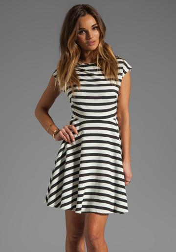 Bb Dakota Zamora Stripe Rayon Dress In Black