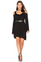 Double V Cold Shoulder Mini Dress
