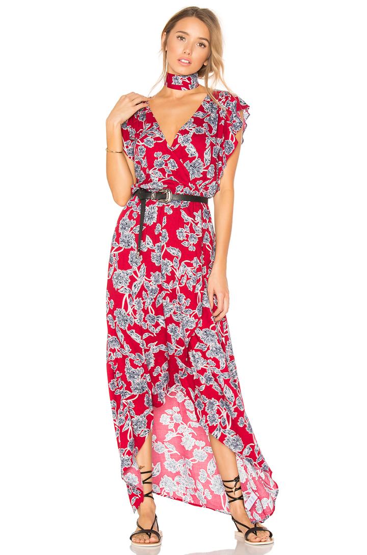 Etched Floral Wrap Dress