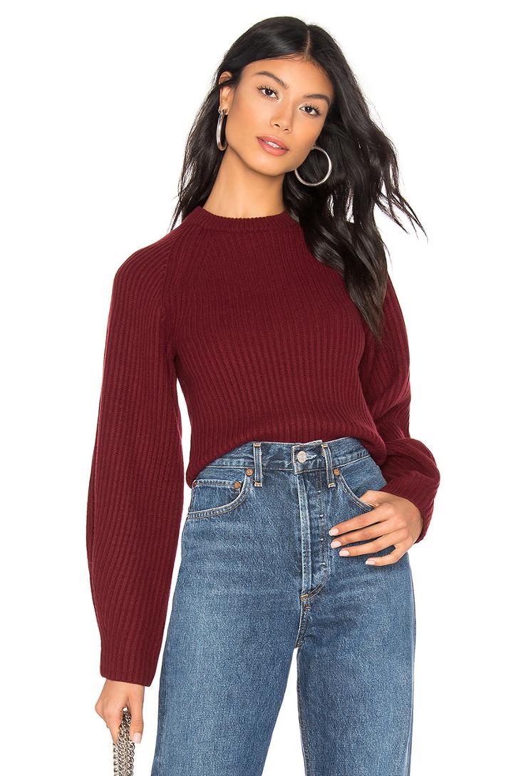 Sculpted Sleeve Crew Neck Sweater