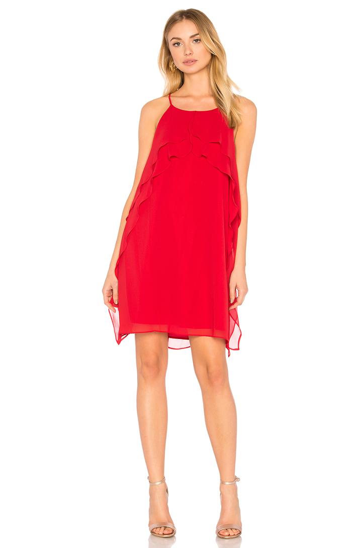 Ruffle Dress In Chili Pepper