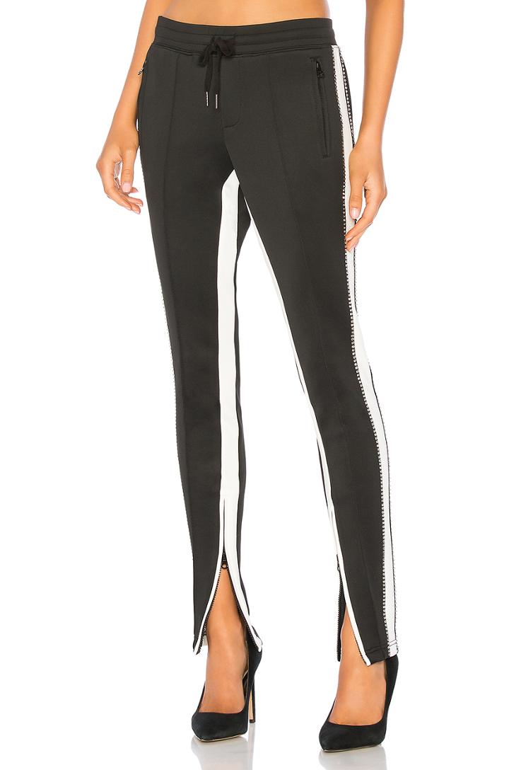 Rhinestone Racing Stripe Track Pant