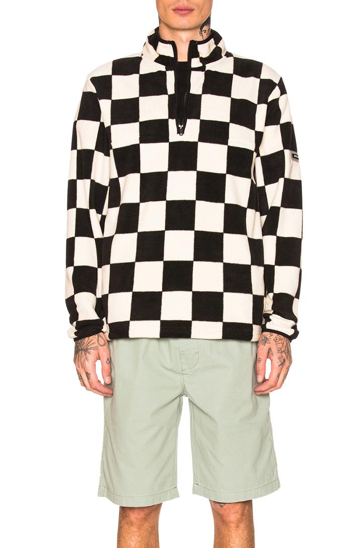 Checkered Mock Neck