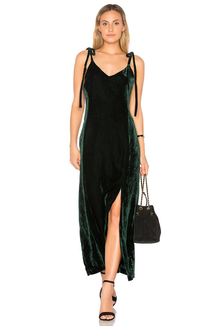 Velvet Tie Shoulder Maxi