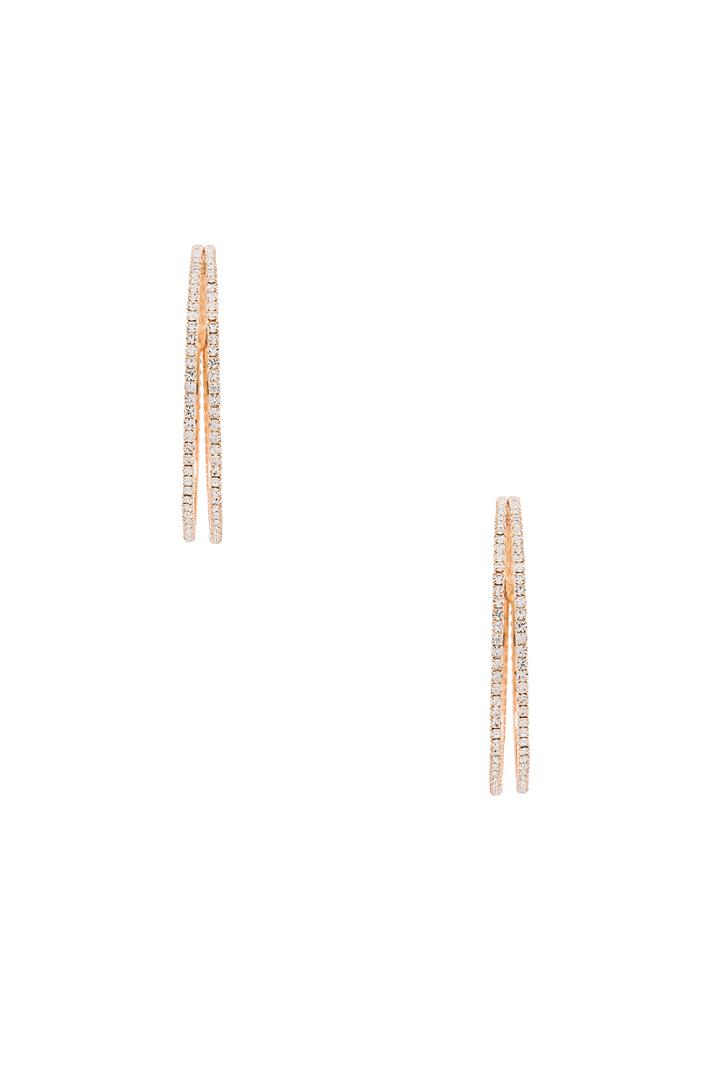 Rhinestone Double Hoop Earring