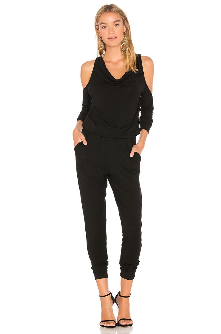 Black Cold Shoulder Jumpsuit
