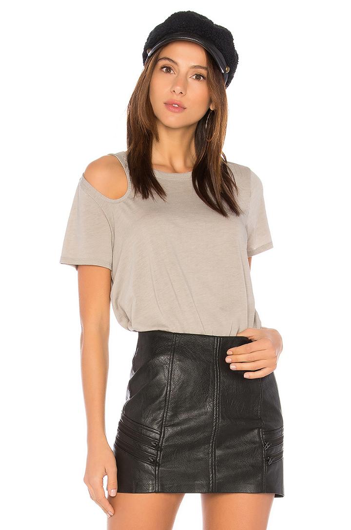 Shoulder Vintage Jersey Vent Crew Neck Tee