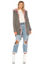 Cargo Coat With Fox Fur Sections