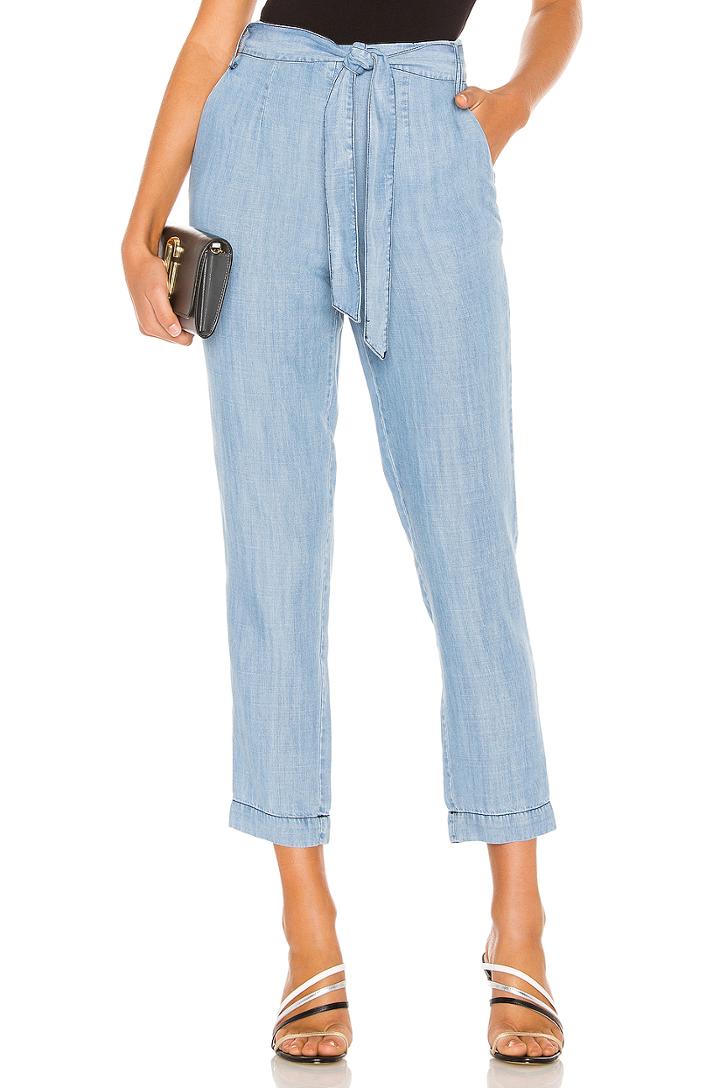 Tie Waist Tapered Leg Pant
