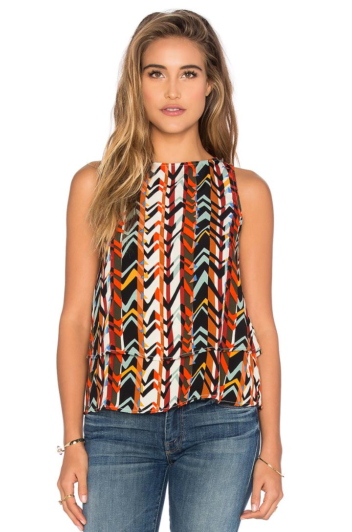Barcelona Crepe Print Hi-low Tank