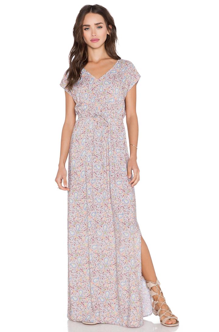 Printed Kimono Maxi Dress
