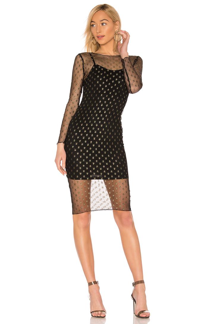 Jaymee Mesh Lurex Midi Dress