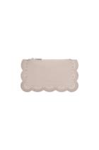 Scalloped Leather Clutch