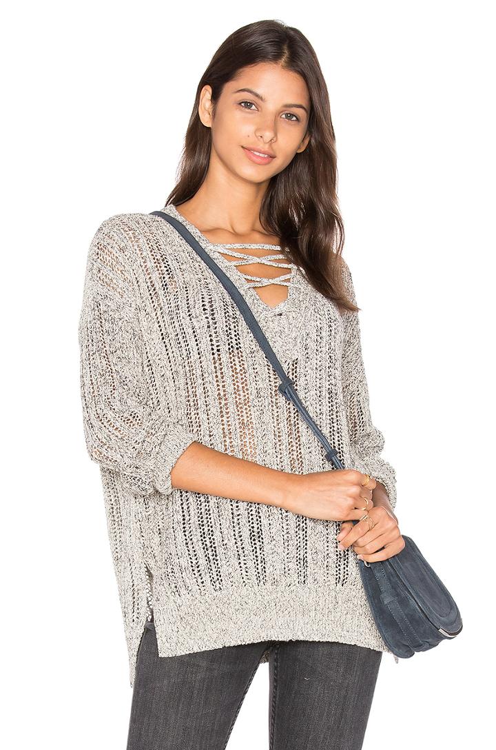 V Neck Lace Up Tunic