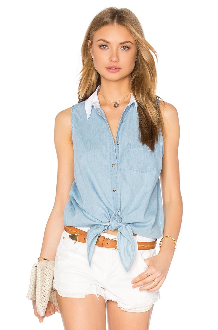 Mina Tie Front Sleeveless Tank