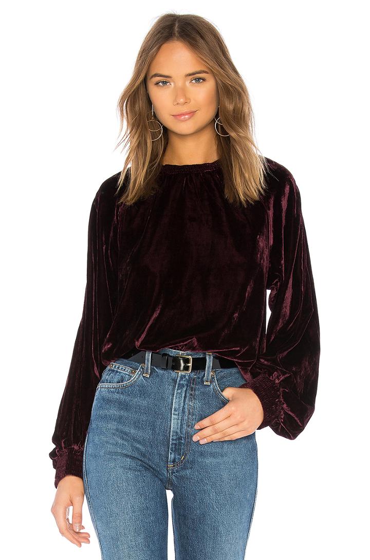 Velvet Pullover Sweatshirt