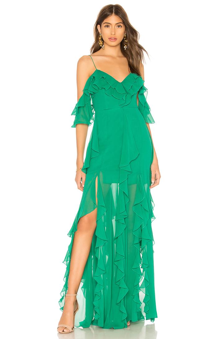 X Revolve Georgette Cascade Maxi Dress