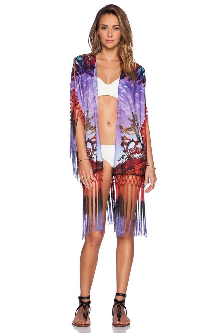 Forever On Vacation Fringe Kimono