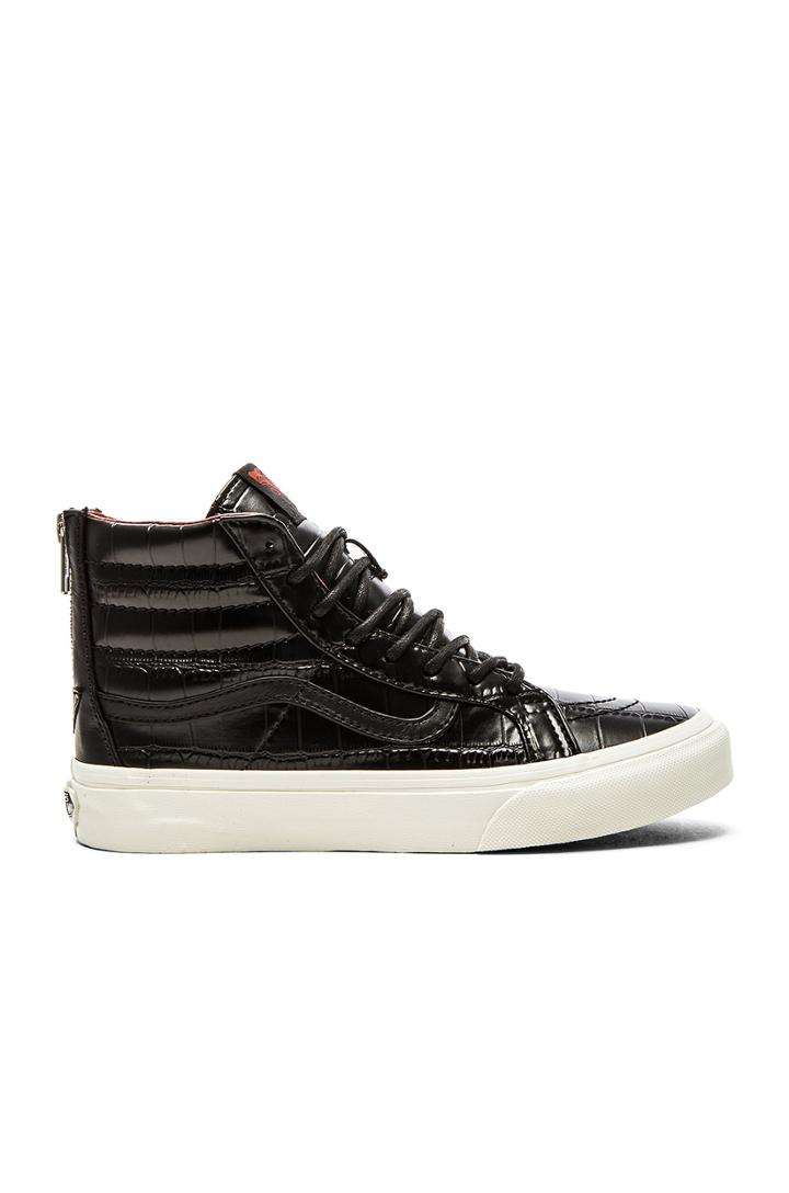 Sk8 Hi Slim Zip Croc Leather Sneaker