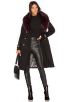 Juliana Fox Fur Trimmed Wool Coat