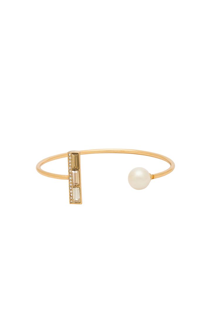 Pearl And Stone Cuff Bracelet