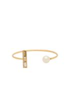 Pearl And Stone Cuff Bracelet