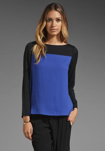 Joie Aliso Color Block Top In Blue